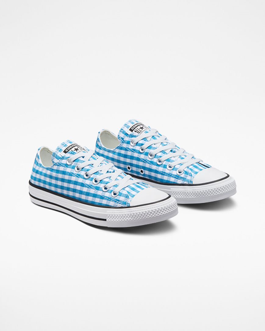 Dámské Boty Nízké Converse Chuck Taylor All Star Gingham Blankyt Bílé Černé | CZ VSAX25